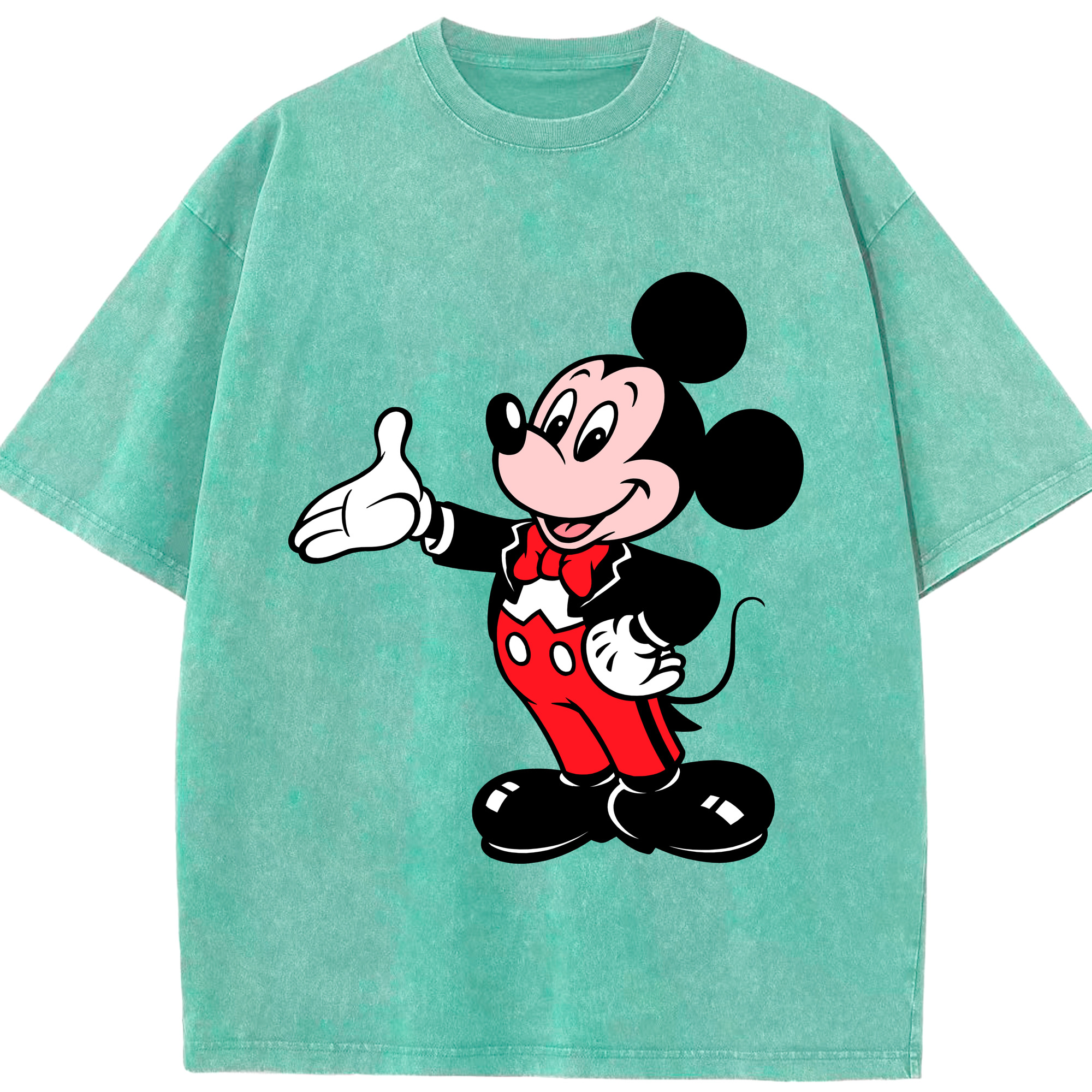 （画像用） ミッキーマウス Mickey Mouse 綿100% ヴィンテージ風 半袖Tシャツ（フロントプリント）